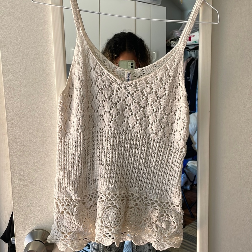White lace strap top